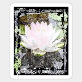 Japanese Collage Art Lotus Water Lily Collage Art 69 Magnet